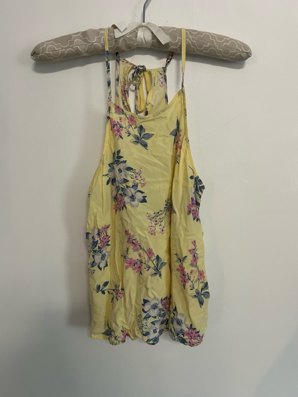 Hollister Yellow Floral Cami with Pink & Blue Blooms - Picture 1 of 6